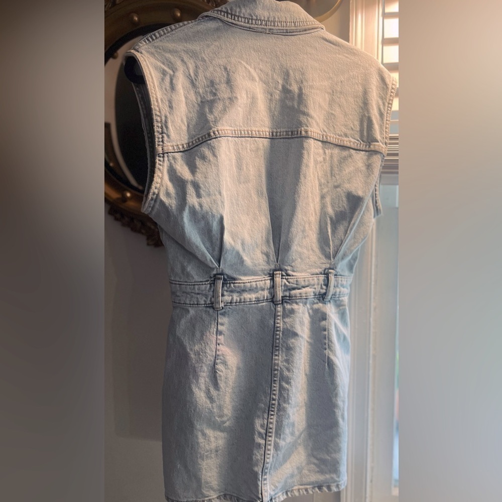 Zara denim button down collared dress, size M - Picture 4 of 6